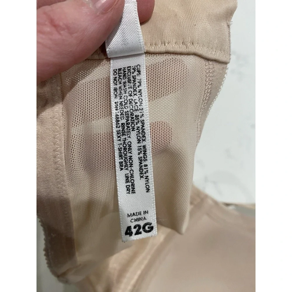 Torrid 42G Nude Beige Lace T-Shirt Bra‎ Full Coverage Underwire EUC